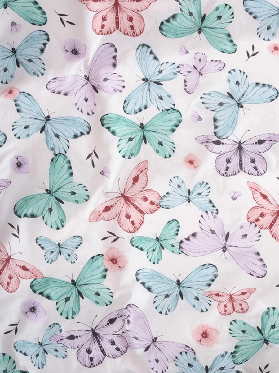 Linenhouse Butterfly Dreams 3-Piece Duvet Cover Set - Floral Butterfly Print Bedding Collection