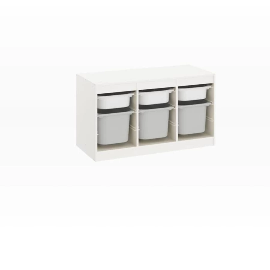 "IKEA Trofast Storage Combination - White Frame with Mixed Color Boxes"