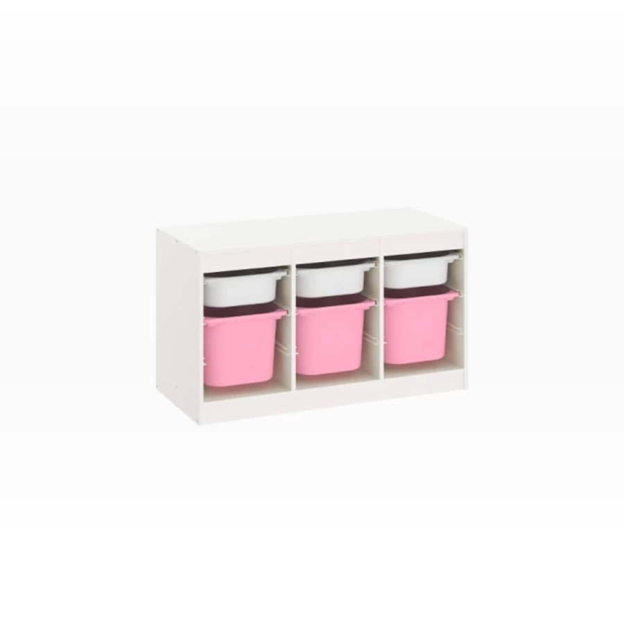 "IKEA Trofast Storage Combination - White Frame with Mixed Color Boxes"