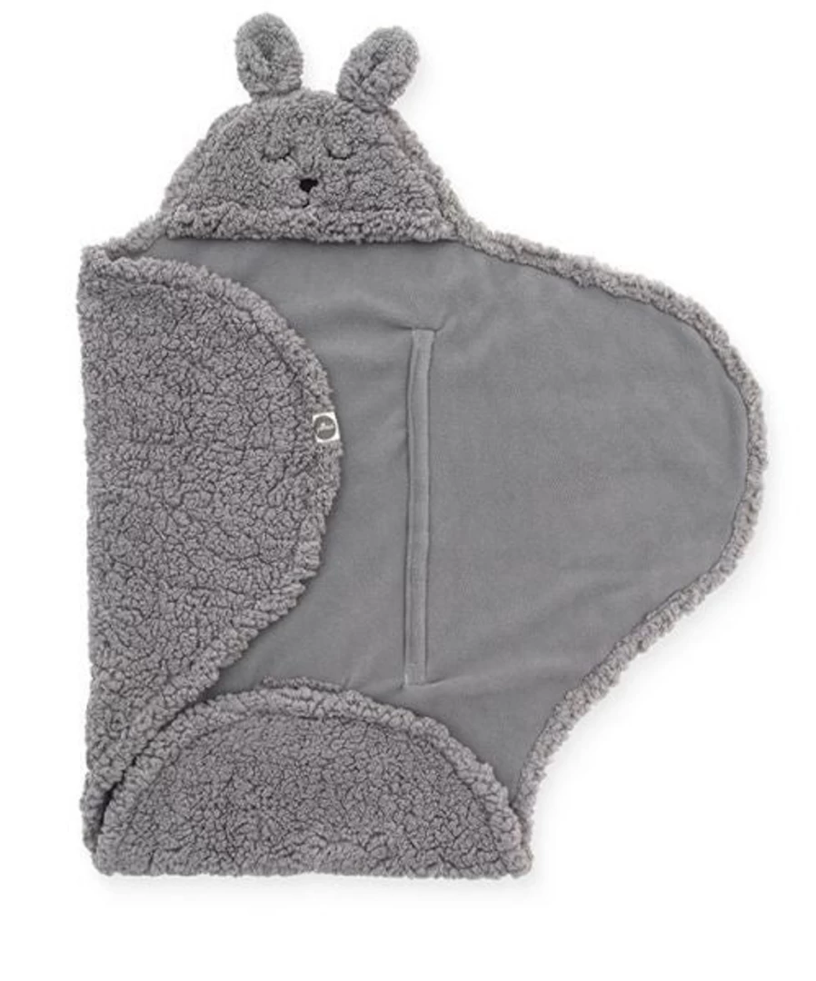 Jollein Bunny Plush Fleece Wrap Blanket - Soft Cozy Throw for Adults & Kids