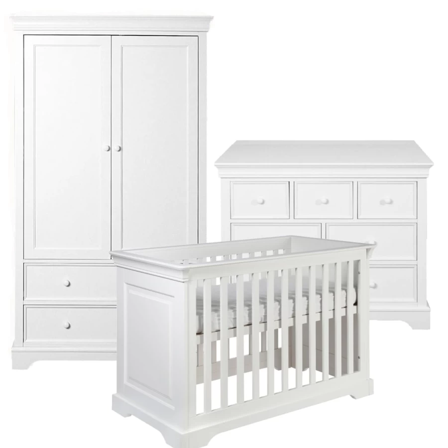 Kidsmill Marseille 140x70 Cotbed - Premium Wooden Baby Cot for Nursery, Convertible Toddler Bed