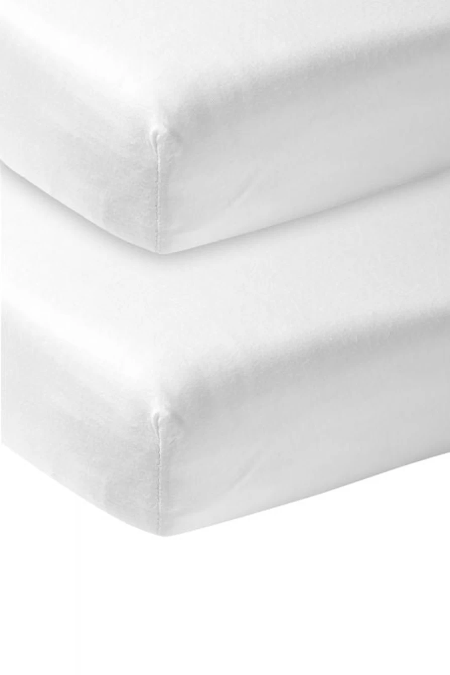 Meyco 2 Pack Fitted Sheet 120x60 cm - Soft Stretchable Cot Bed Sheets for Baby Cribs
