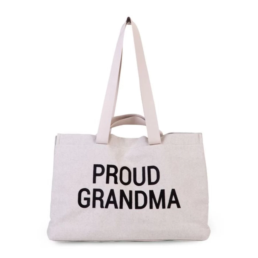 Childhome Grandma Bag Canvas Tote - Spacious Off White Vintage Style Carryall for Women