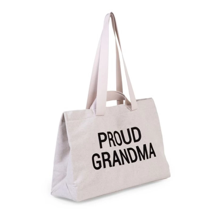 Childhome Grandma Bag Canvas Tote - Spacious Off White Vintage Style Carryall for Women