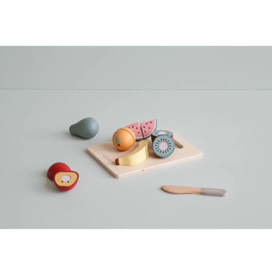 Little Dutch Wooden Fruit Cutting Play Set for Kids - Educational Toy for Pretend Play