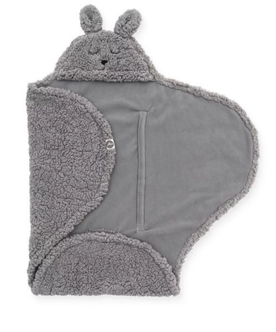 Jollein Bunny Plush Fleece Wrap Blanket - Soft Cozy Throw for Adults and Kids