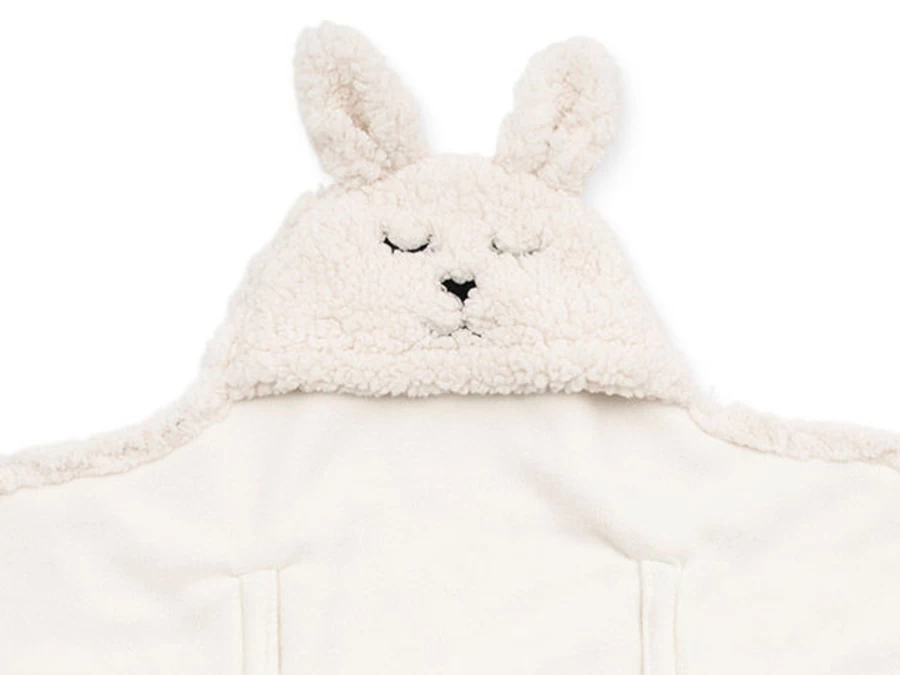 Jollein Bunny Plush Fleece Wrap Blanket - Soft Cozy Throw for Adults and Kids