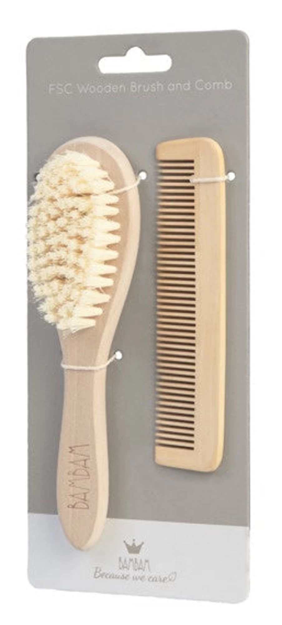 BAMBAM Sustainable Bamboo Hair Brush & Comb Set – Eco-Friendly Natural Detangling Kit