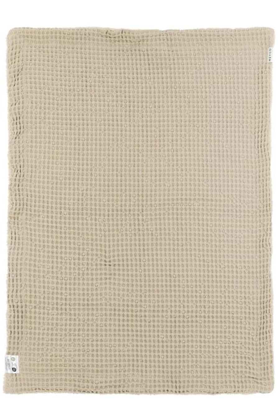 Meyco Waffle Knit Teddy Blanket 75x100 cm - Soft Cozy Throw for Bed & Couch