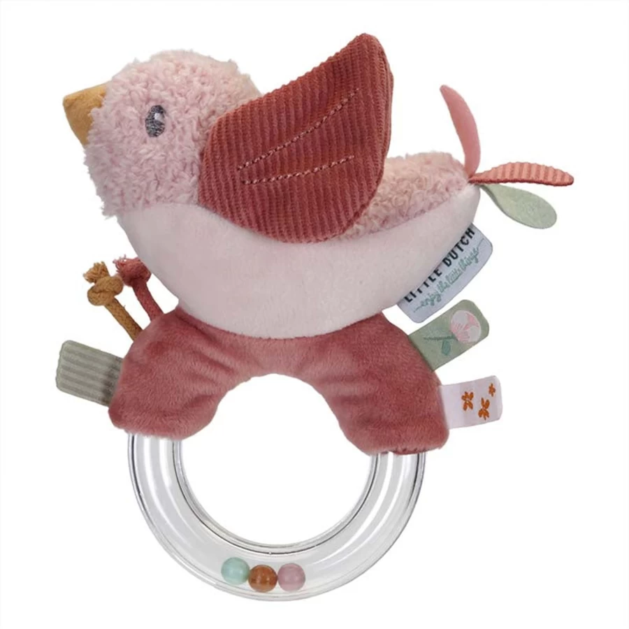 Little Dutch Flowers & Butterflies Wooden Ring Rattle Baby Toy