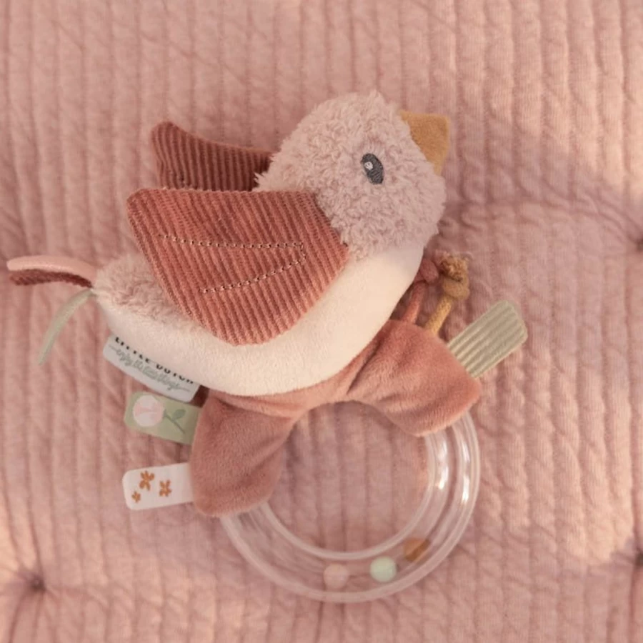 Little Dutch Flowers & Butterflies Wooden Ring Rattle Baby Toy