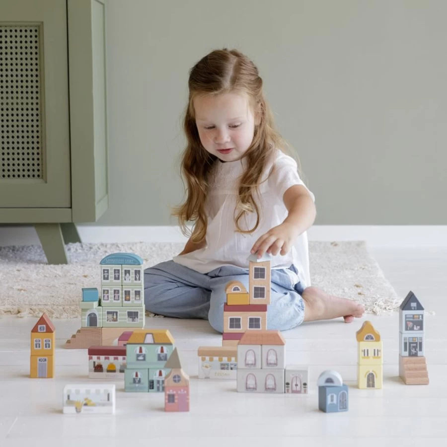 Little Dutch Wooden Railway Train Extension Set for City Layouts – Creative Building Blocks Toy