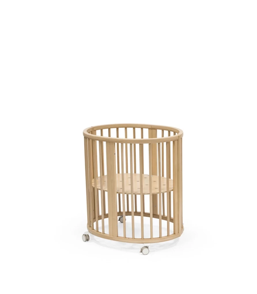 Stokke Sleepi Mini V3 Baby Crib – Convertible Cot with Mattress, Wheels & Adjustable Height – Premium Nursery Bed for Newborns to Toddlers