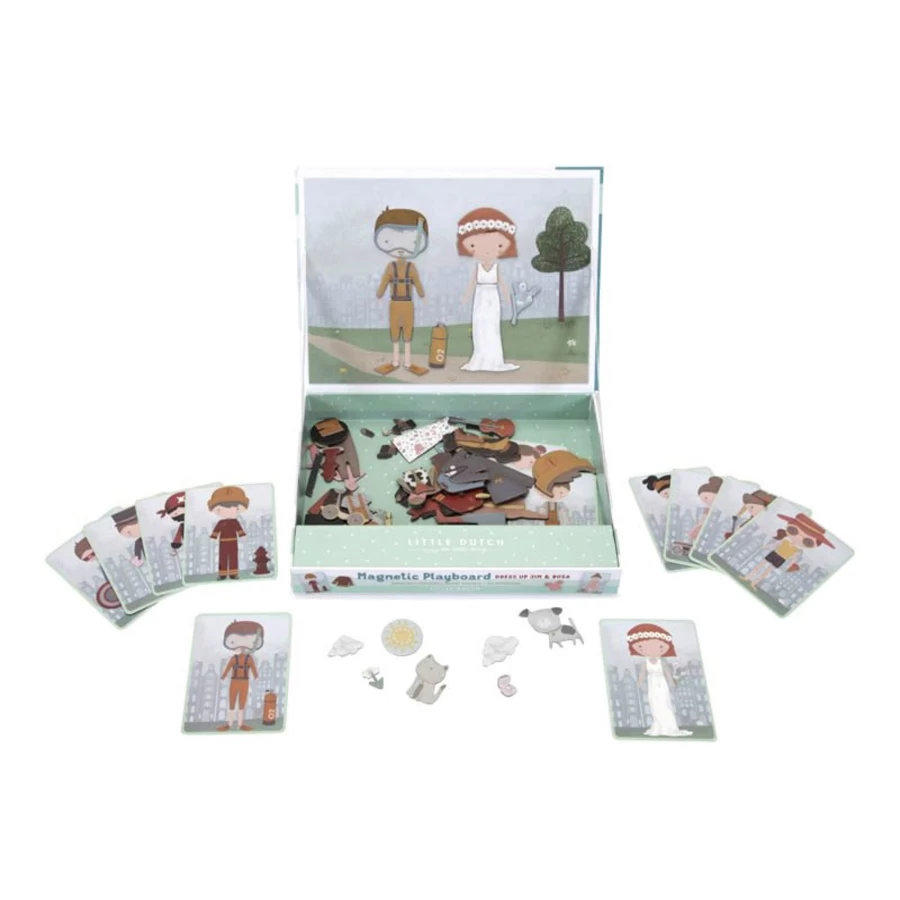 Little Dutch Jim & Rosa Magnetic Wooden Puzzle – Educational Toy for Kids