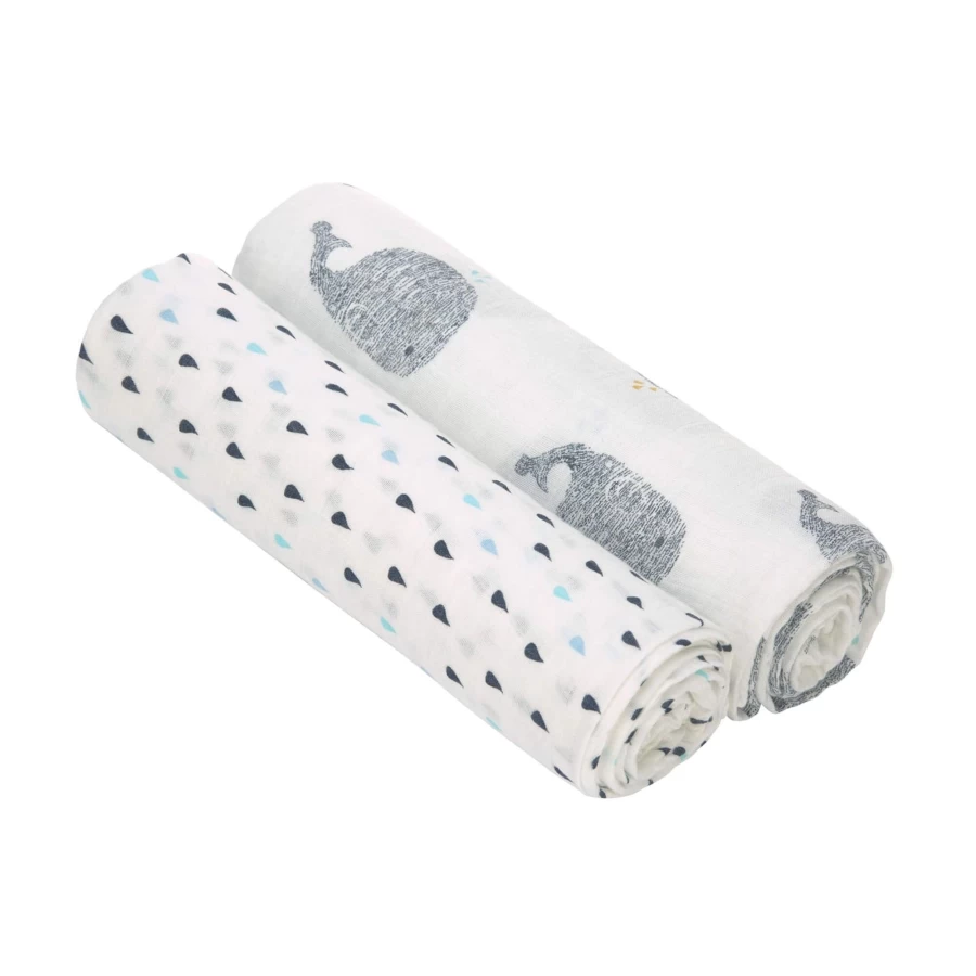 Lässig Heavenly Soft Bamboo Baby Swaddle Blanket - 2 Pack, Breathable & Comfortable for Newborns