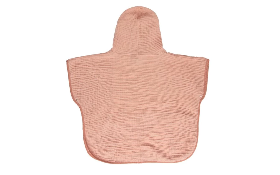 Bébéjou Pink Cotton Baby Bath Cape – Soft Hooded Towel for Kids