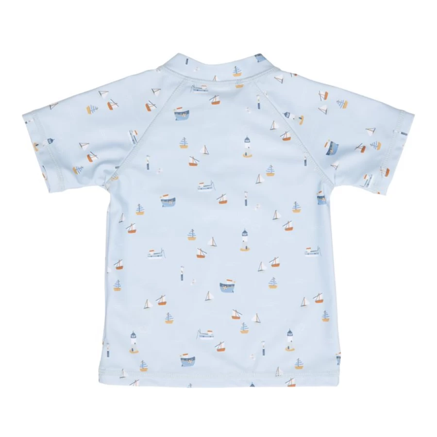 Little Dutch Child's Sailors Bay Swim T-Shirt Size 74/80 - Blue Nautical Design