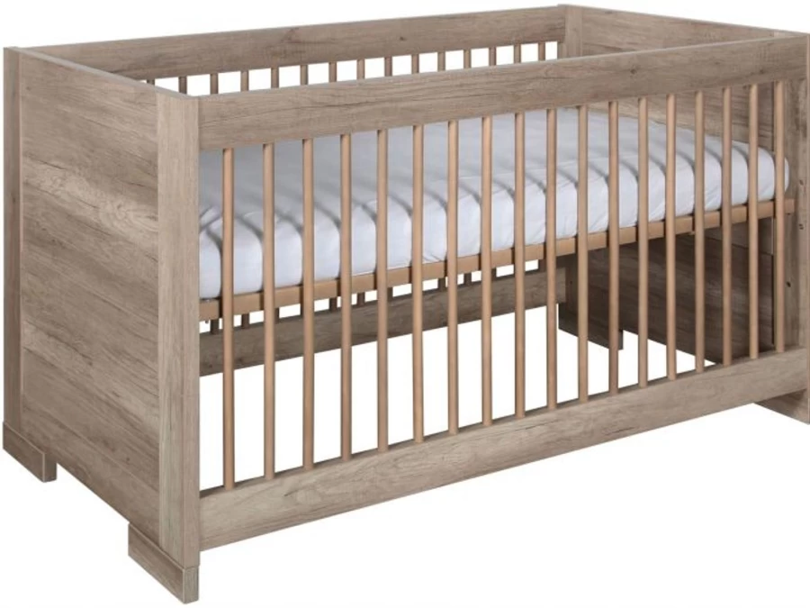 Kidsmill Lodge 70x140cm Cot Bed for Toddlers - Convertible Baby to Child Bed