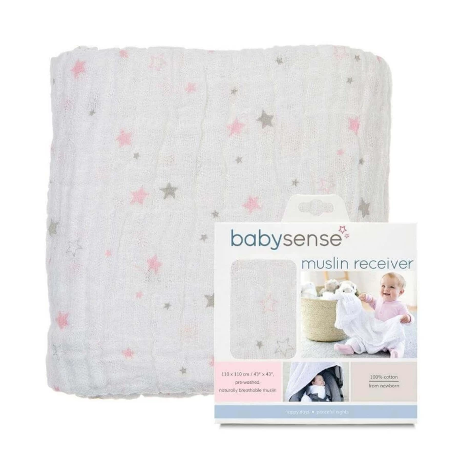Baby Sense Muslin Burp Cloths - Soft Absorbent Bibs for Newborns & Infants