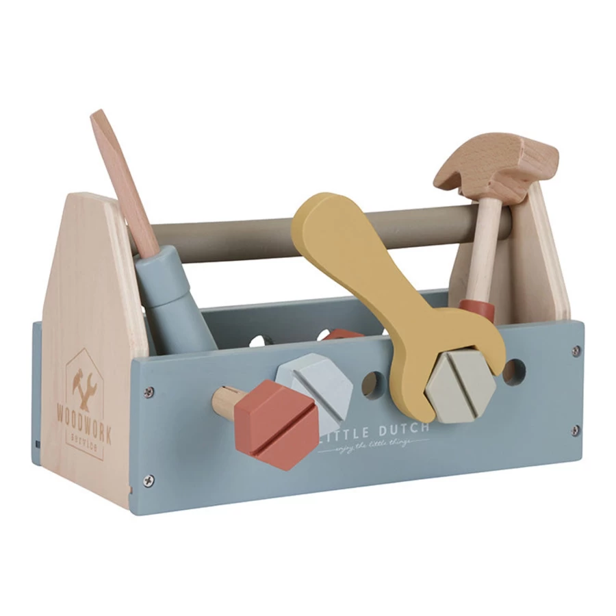 Little Dutch FSC Certified Wooden Toy Toolbox for Kids - Premium Wooden Storage Box by Little Dutch