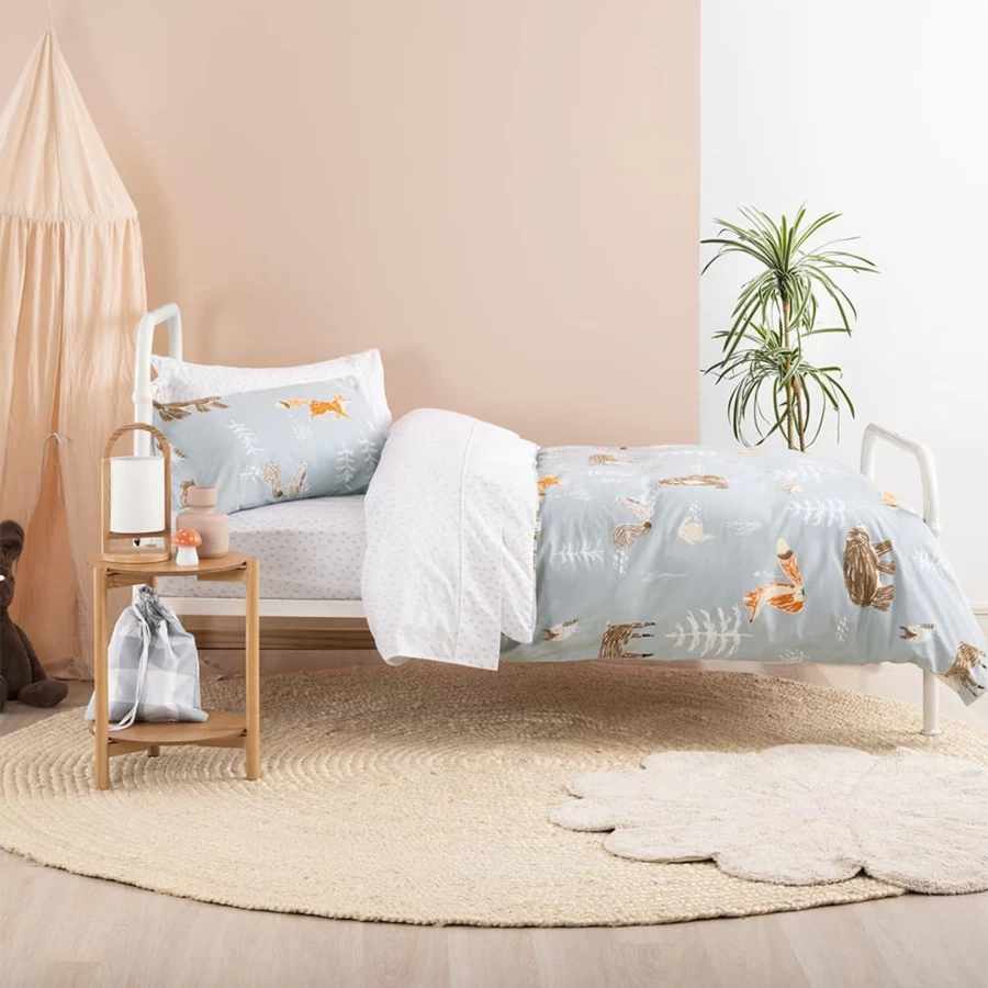 Poppiseed Single Color Winter Woods Duvet Cover Set - Cozy Bedding for Cold Nights