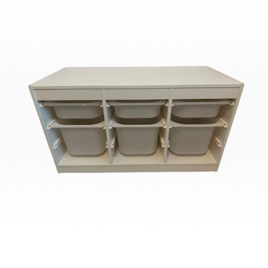 "IKEA Trofast Storage Combination with 6 White Boxes – Kids Toy Organizer"