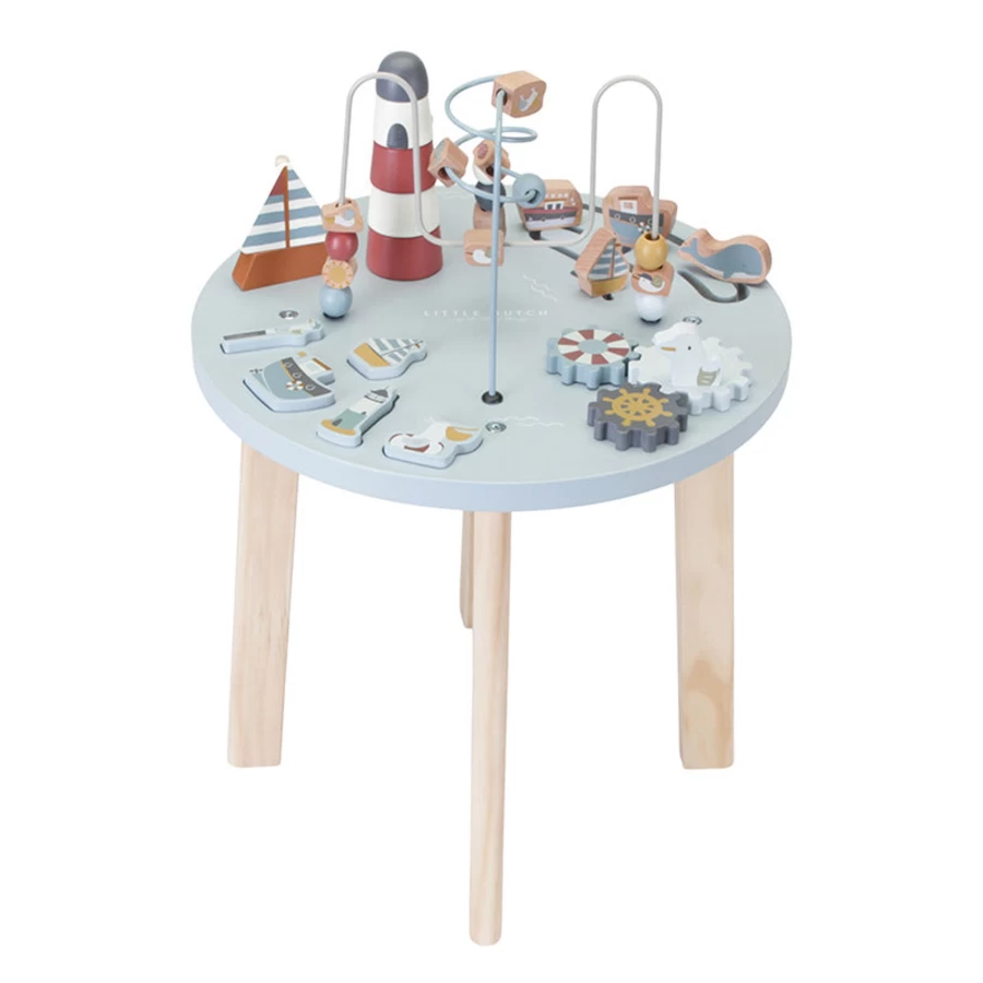 Little Dutch Wooden Activity Table for Kids – Premium Toddler Play Table with Educational Toys