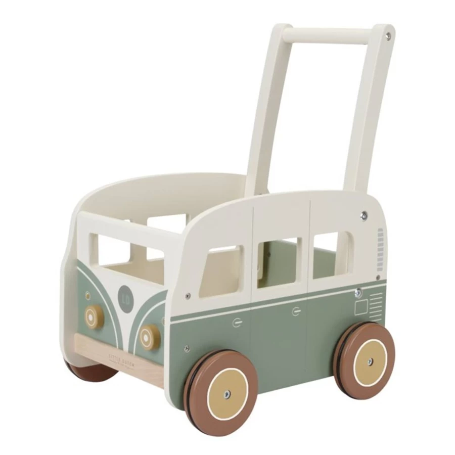 Little Dutch Vintage Walker Wagon – Classic Wooden Baby Push Toy