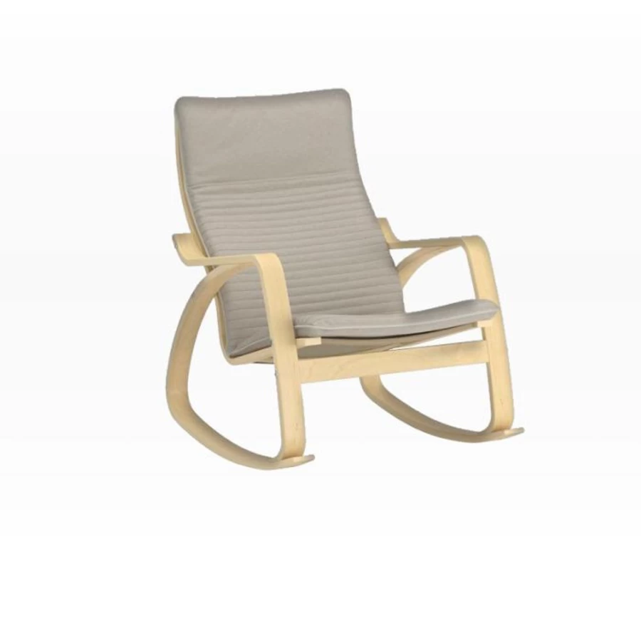 IKEA Poang Rocking Chair in Knisa Light Beige - Birch Veneer Comfort Rocker