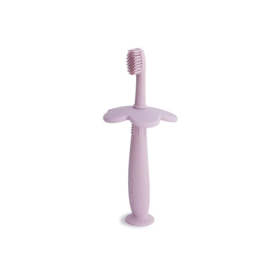 Mushie Silicone Training Toothbrush for Babies – BPA-Free Infant Teether & Gum Massager