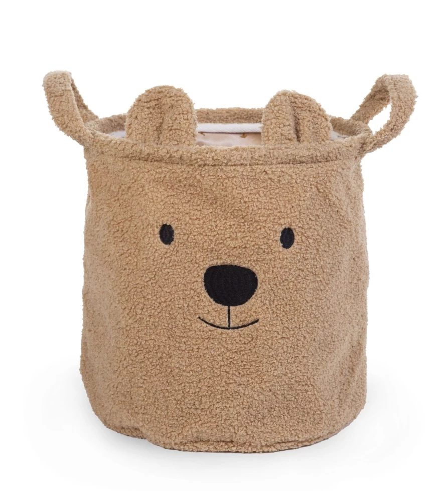 Childhome Teddy Bear Storage Basket - 30cm x 30cm x 30cm Soft Toy Organizer for Kids Room Decor