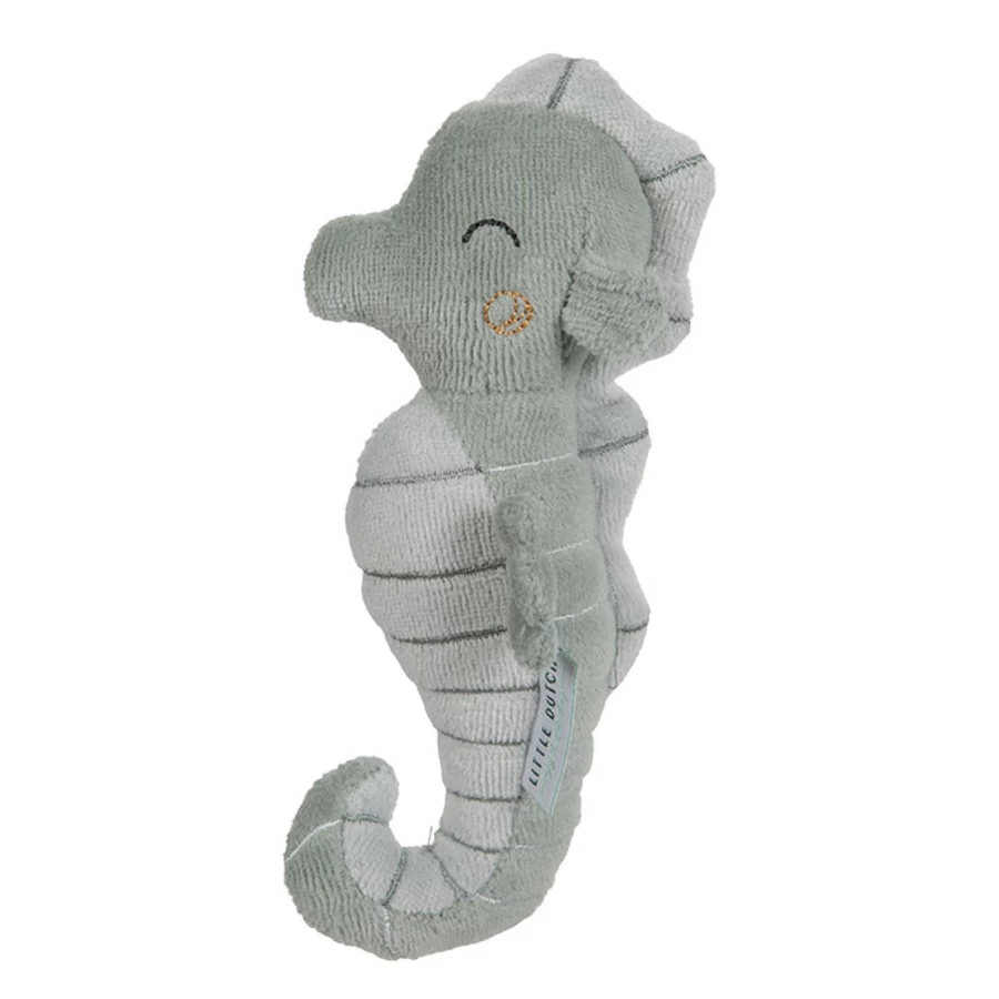 Little Dutch Ld Rattle Seahorse Baby Toy - Soft Musical Teether for Newborns & Infants