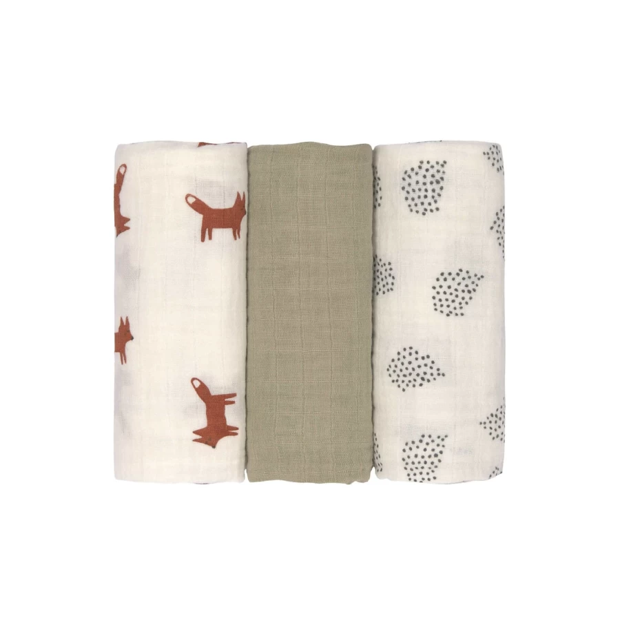 Lässig Medium Swaddle & Burp Cloth - Soft Baby Wrap and Spit-Up Blanket