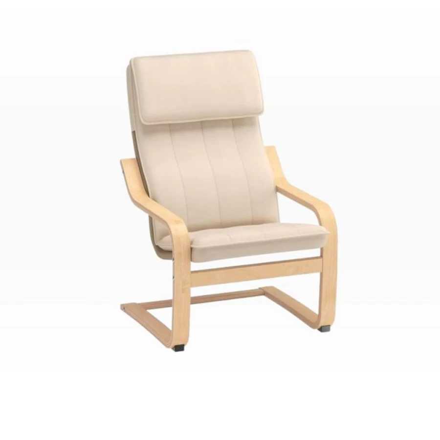 IKEA Poang Kids Chair - Birch Veneer & Knisa Light Beige Children's Armchair