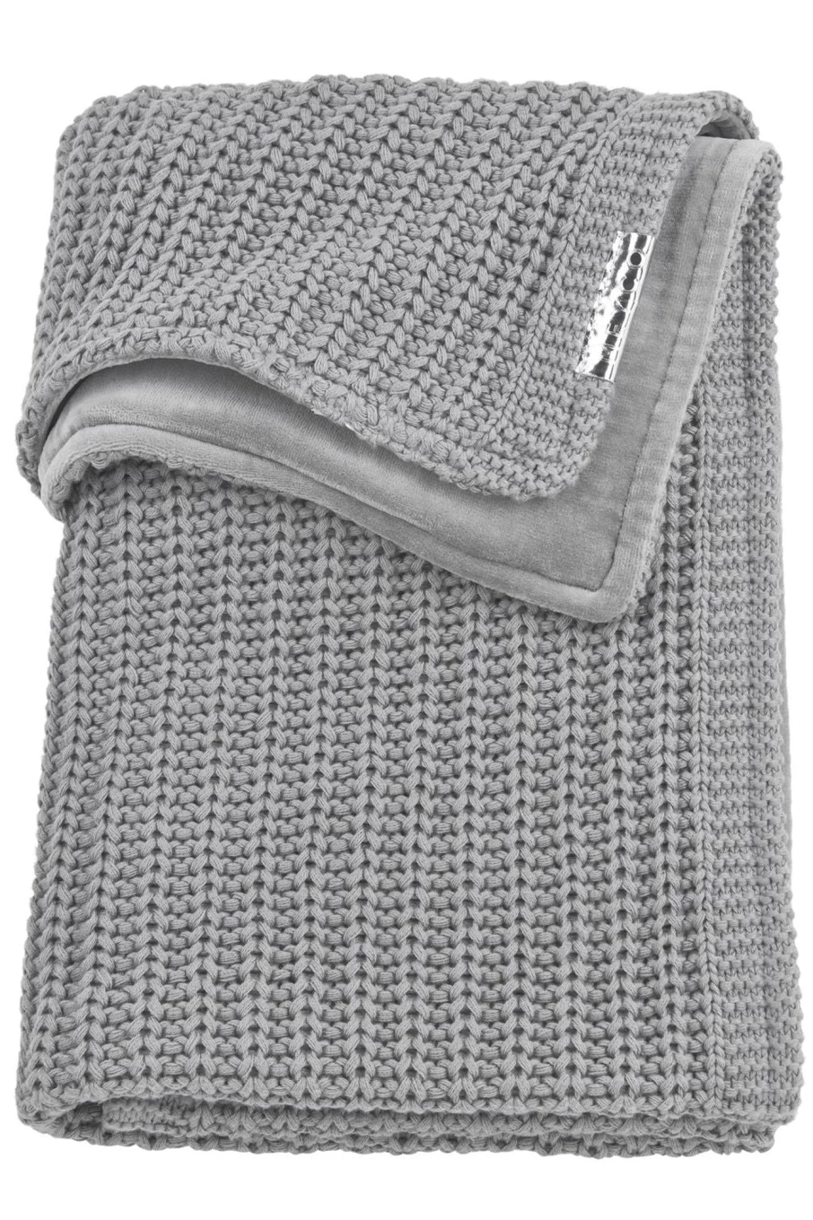 Meyco Grey Velvet Herringbone Blanket 75x100 cm Soft Plush Throw for Cozy Comfort