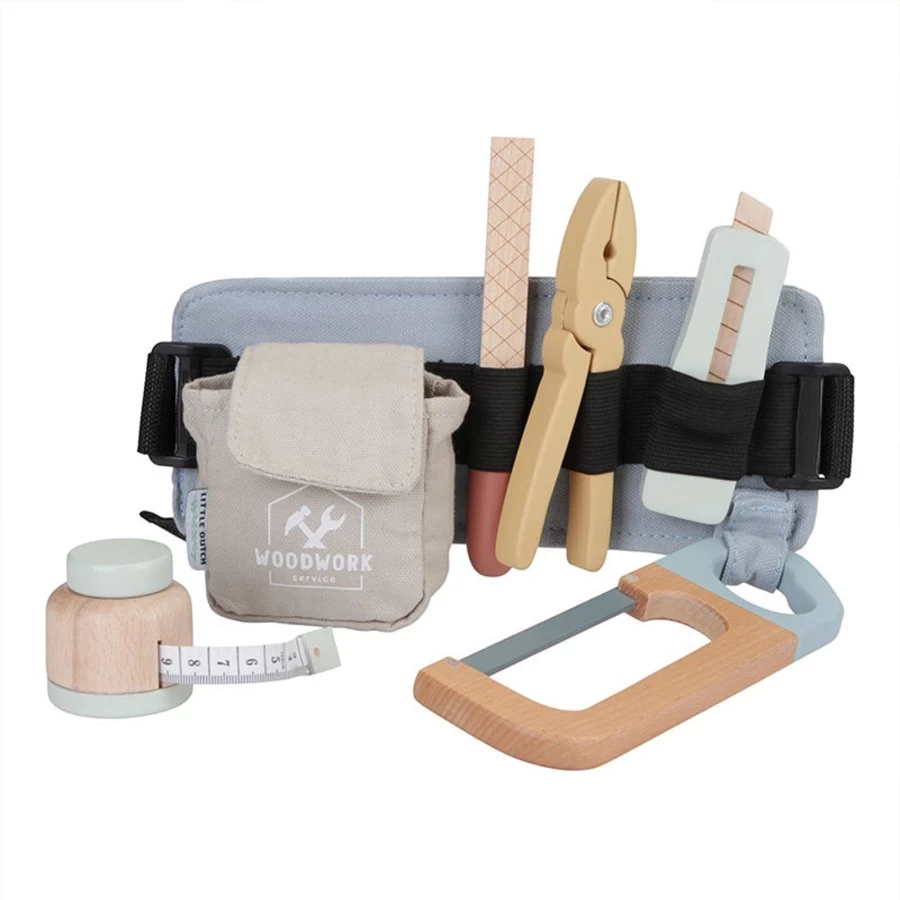 Little Dutch Tool Belt for Kids - Durable & Adjustable Carpenter Belt for Toddlers