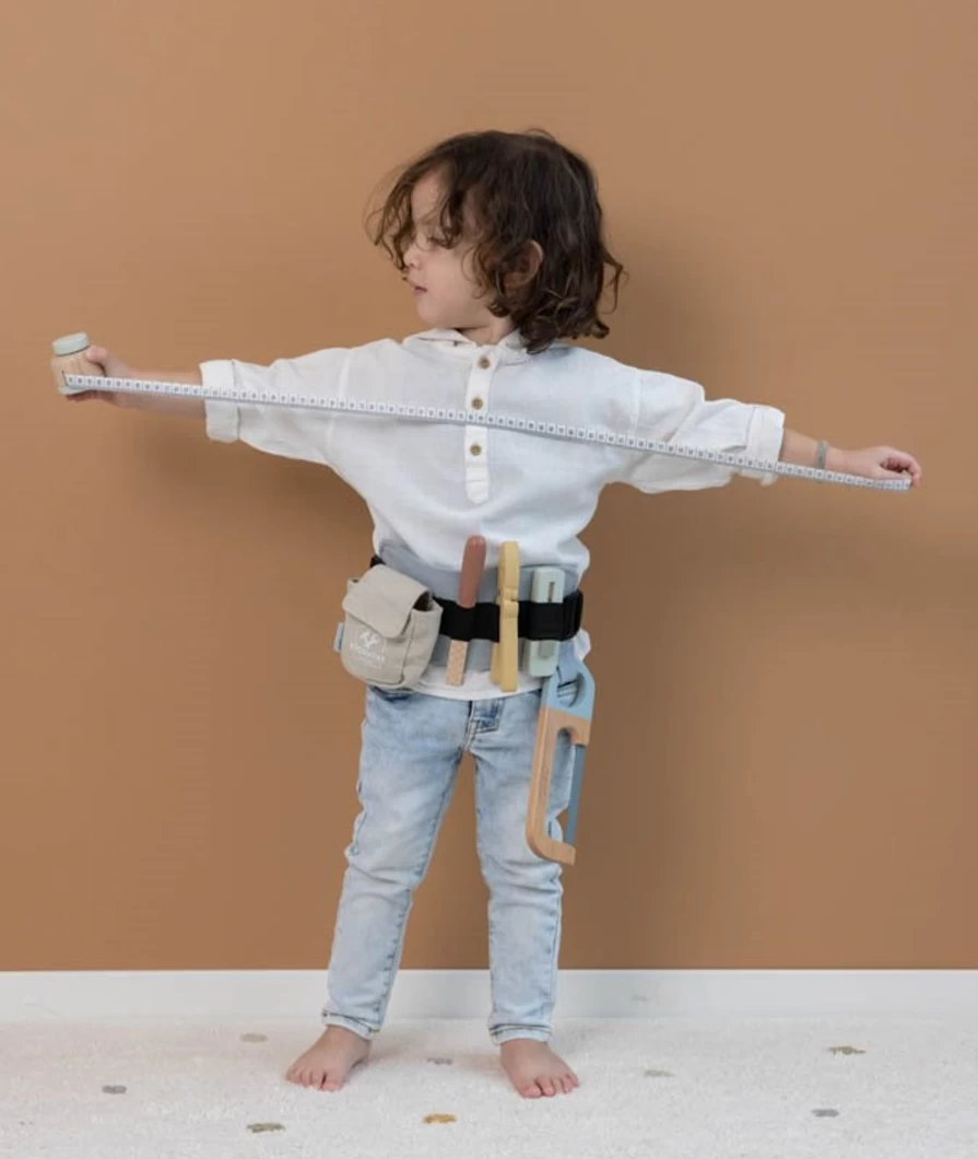 Little Dutch Tool Belt for Kids - Durable & Adjustable Carpenter Belt for Toddlers