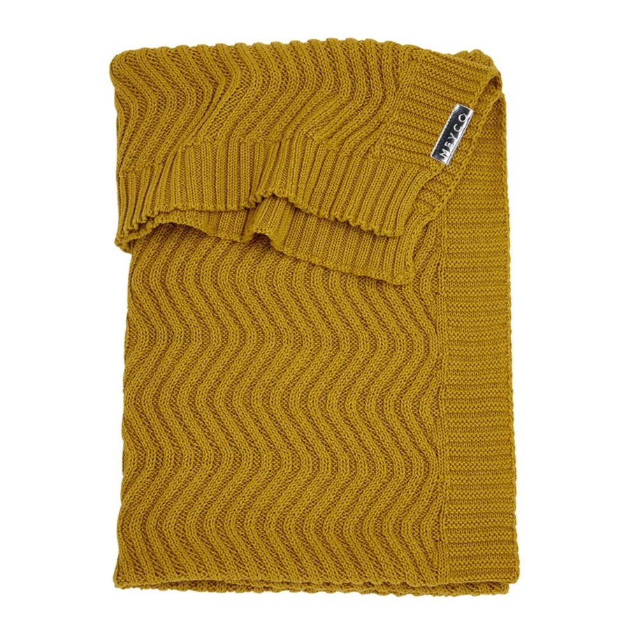 Meyco Camel 100x150 cm Waves Pattern Soft Blanket for Cozy Comfort