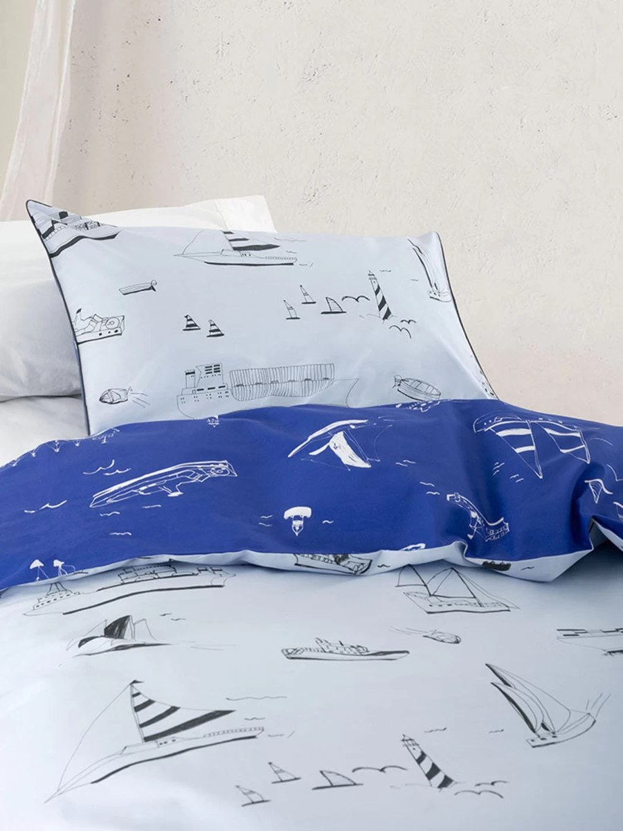 Linenhouse Single Duvet Cover Set - Ships Ahoy Nautical Design