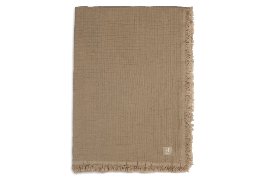 Jollein Muslin Fringe Blanket 75x100 cm - Soft Lightweight Baby Swaddle Wrap