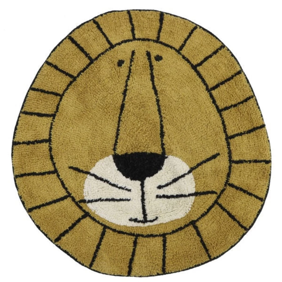 "Tapis Petit Lion Design Handmade Rug 100x100 cm Premium Quality Wool"