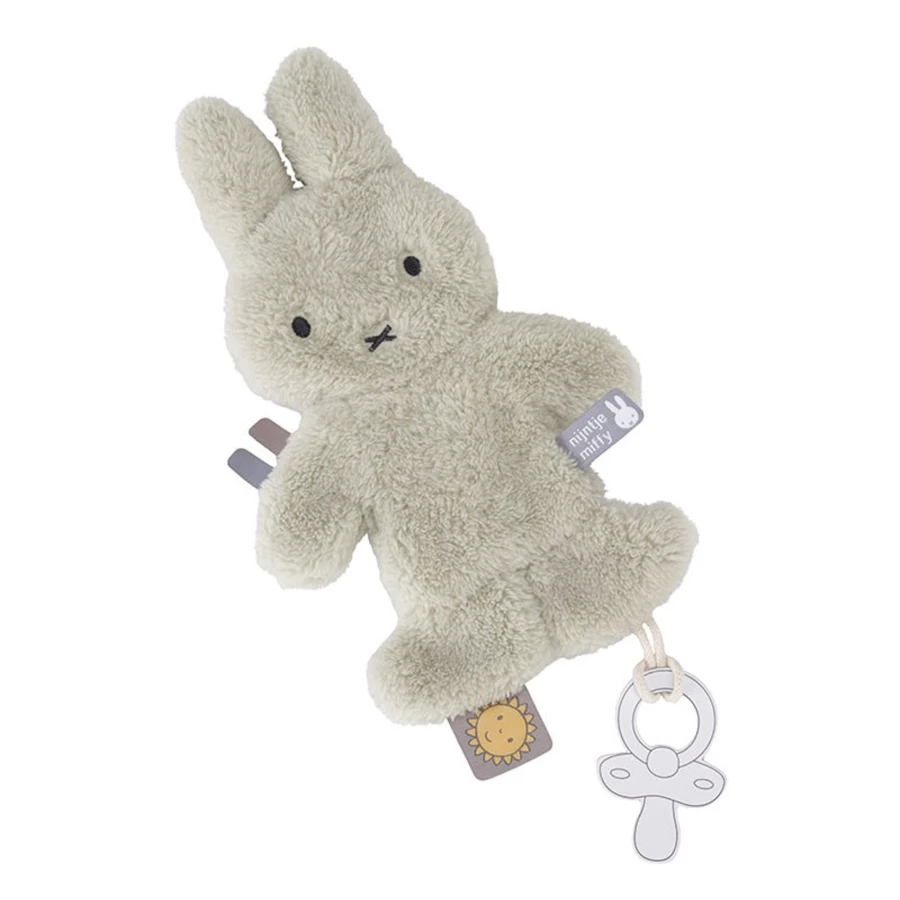 Little Dutch Miffy Pacifier Holder - Soft Fluffy Cloth Dummy Clip for Babies