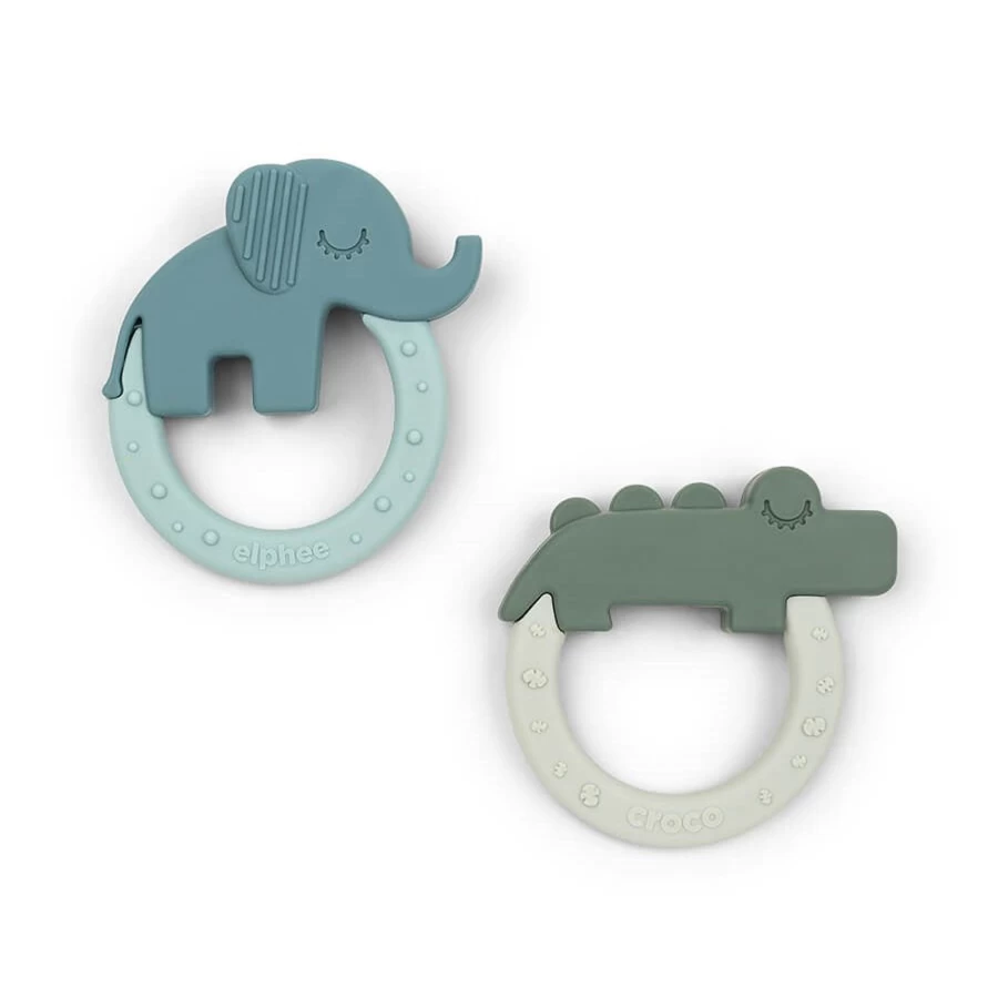 Done by Deer Teether 2-Pack - Soothing Deer Friends Baby Teethers for Infants & Toddlers