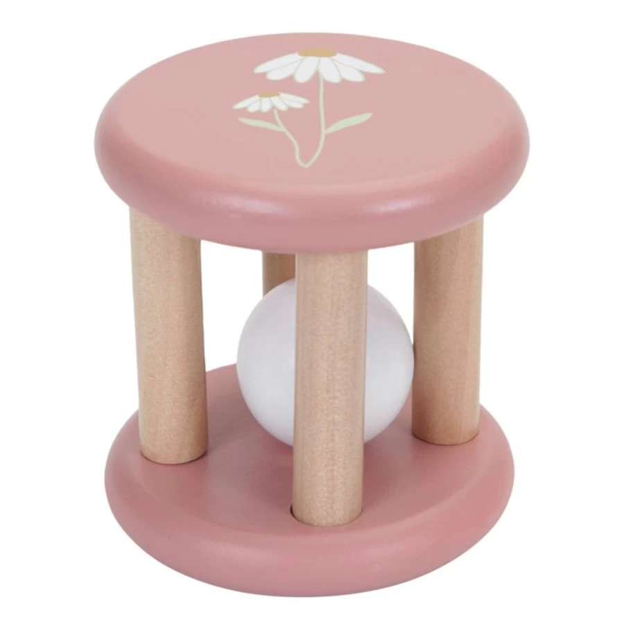 Little Dutch Wooden Baby Roller Rattle - Natural Teether Toy for Infants & Toddlers