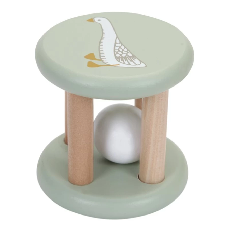 Little Dutch Wooden Baby Roller Rattle - Natural Teether Toy for Infants & Toddlers