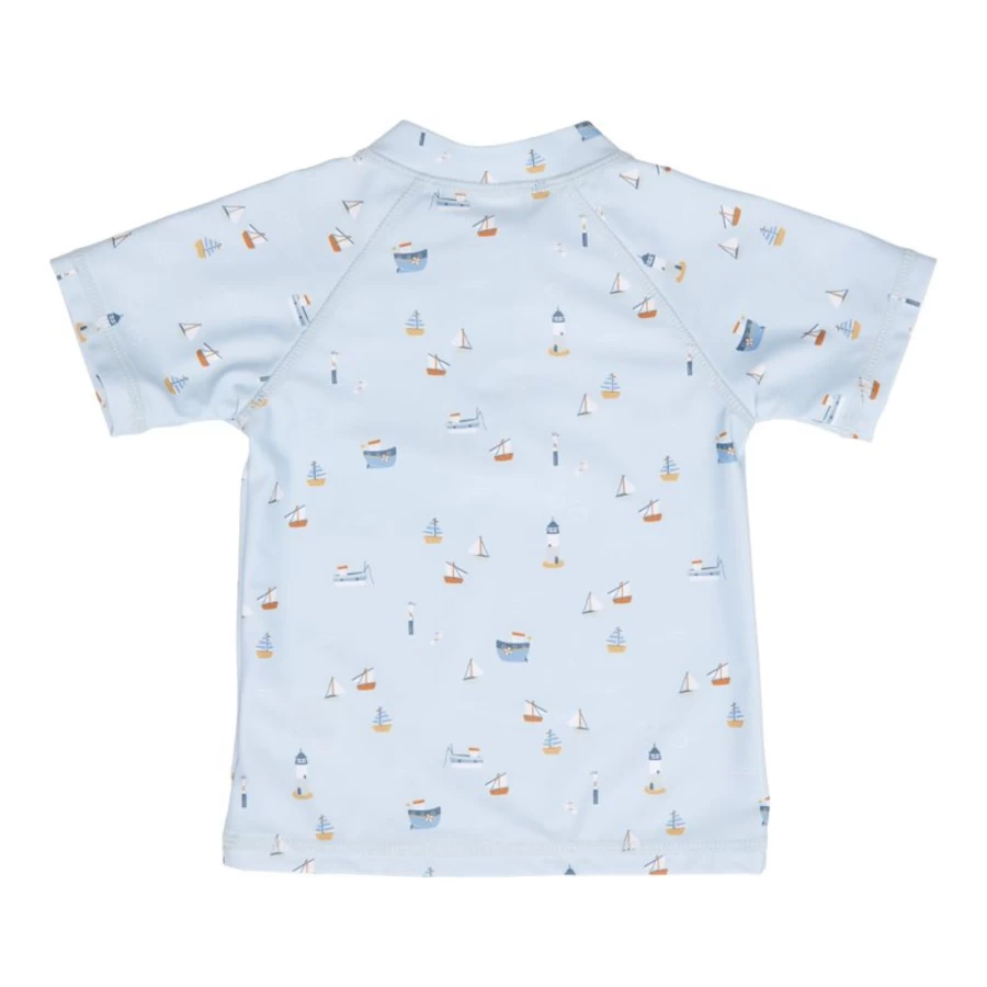 Little Dutch Child's Sailors Bay Swim T-Shirt Size 74/80 - Blue Nautical Design