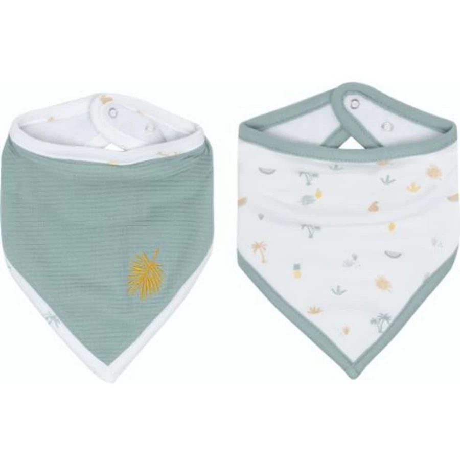 Bébéjou Baby Bandana Bibs - Soft Drool Bib Set of 2 for Infants & Toddlers