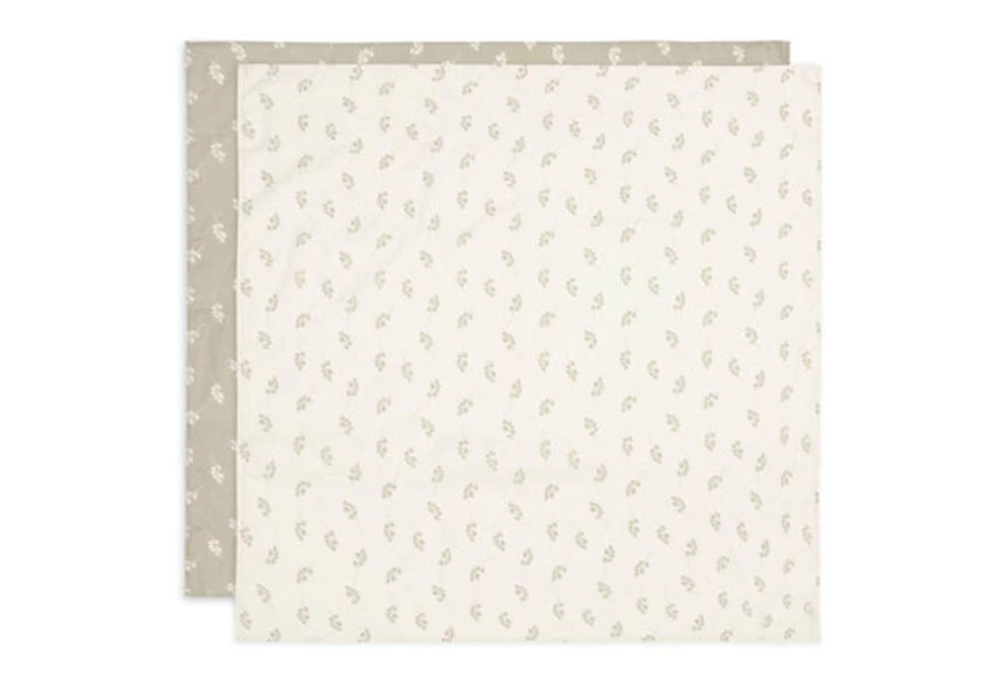 Jollein Muslin Swaddle Blankets 2-Pack 115x115 cm Soft Breathable Baby Wrap for Newborns