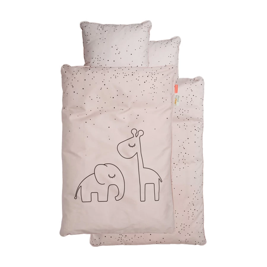 Done by Deer Dreamy Dots Bed Linen Set - Soft 100x140 cm Dot Pattern Crib Sheet