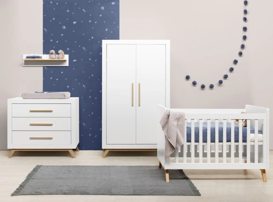 Bopita Fenna Cot White Natural 120x60cm Baby Crib Toddler Bed | Bopita Brand
